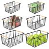 image:imagemDesign Metal Farmhouse Wire Organizer Storage Bin Basket with Handle  Rustic Container Organizers for Cabinet Shelves Counter Bathroom or Kitchen Pantry  Set of 6  Matte Black