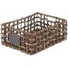 image:imagemDesign Water Hyacinth Open Weave Household Basket with Builtin Chalkboard Label for Storage in Bedroom Office  Hold Clothes Blankets Linens Accessories  6 Pack  Brown Wash