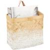 image:imagemDesign Woven Ombre Bamboo Hanging Wall Storage Basket for Flowers amp Essentials Decorative Boho Mounted Organizer for Pantry Closet Bathroom and CabinetEntryway Doors  NaturalWhite