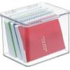 image:imagemDesign Small Plastic Home Office Storage Organizer Box Containers with Hinged Lid for Desktops  Holds Pens Pencils Sticky Notes Highlighters Staples and Supplies  Clear55 x 66 x 5 Pack of 1