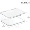 image:imagemDesign Small Plastic Home Office Storage Organizer Box Containers with Hinged Lid for Desktops  Holds Pens Pencils Sticky Notes Highlighters Staples and Supplies  Clear56 x 67 x 3 Pack of 1