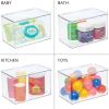image:imagemDesign Small Plastic Home Office Storage Organizer Box Containers with Hinged Lid for Desktops  Holds Pens Pencils Sticky Notes Highlighters Staples and Supplies  Clear71 x 107 x 65 Pack of 1