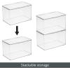image:imagemDesign Small Plastic Home Office Storage Organizer Box Containers with Hinged Lid for Desktops  Holds Pens Pencils Sticky Notes Highlighters Staples and Supplies  Clear71 x 107 x 65 Pack of 1