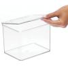 image:imagemDesign Small Plastic Home Office Storage Organizer Box Containers with Hinged Lid for Desktops  Holds Pens Pencils Sticky Notes Highlighters Staples and Supplies  Clear55 x 66 x 5 Pack of 1