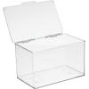 image:imagemDesign Small Plastic Home Office Storage Organizer Box Containers with Hinged Lid for Desktops  Holds Pens Pencils Sticky Notes Highlighters Staples and Supplies  Clear71 x 107 x 65 Pack of 1
