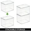 image:imagemDesign Small Plastic Home Office Storage Organizer Box Containers with Hinged Lid for Desktops  Holds Pens Pencils Sticky Notes Highlighters Staples and Supplies  Clear55 x 66 x 5 Pack of 1