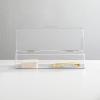 image:imagemDesign Small Plastic Home Office Storage Organizer Box Containers with Hinged Lid for Desktops  Holds Pens Pencils Sticky Notes Highlighters Staples and Supplies  Clear575 x 134 x 3 Pack of 1