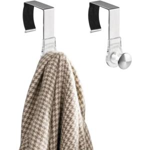 image:imagemDesign Modern Metal and Plastic Office Over The Cubicle Storage Organizer Hooks  Wall Panel Hangers for Hanging Accessories Coats Hats Purses Bags Keychain  4 Pack  ClearBrushedPack of 4