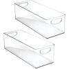 image:imagemDesign Plastic Toiletry Organizer for Bathroom  Storage Holder Bin wHandles for Vanity Drawers Dresser  Holds Hair Products Makeup Lotion Skincare and More  Ligne Collection  2 Pack Clear