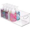 image:imagemDesign Plastic Toiletry Organizer for Bathroom  Storage Holder Bin wHandles for Vanity Drawers Dresser  Holds Hair Products Makeup Lotion Skincare and More  Ligne Collection  2 Pack Clear