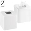 image:imagemDesign Steel Square Tissue Box Cover Modern Facial Tissue Holder for Bathroom Vanity Countertops Bedroom Dressers Night Stands Desks Office and Tables  Unity Collection  SatinWhite