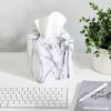 image:imagemDesign Steel Square Tissue Box Cover Modern Facial Tissue Holder for Bathroom Vanity Countertops Bedroom Dressers Night Stands Desks Office and Tables  Unity Collection  SatinMarble