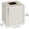 image:imagemDesign Steel Square Tissue Box Cover Modern Facial Tissue Holder for Bathroom Vanity Countertops Bedroom Dressers Night Stands Desks Office and Tables  Unity Collection  SatinSatin