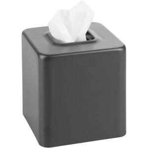 image:imagemDesign Steel Square Tissue Box Cover Modern Facial Tissue Holder for Bathroom Vanity Countertops Bedroom Dressers Night Stands Desks Office and Tables  Unity Collection  SatinGraphite