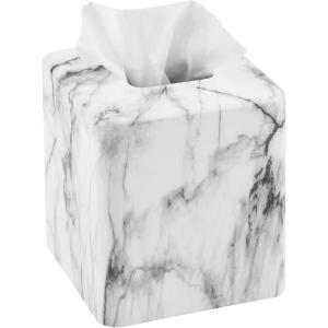 image:imagemDesign Steel Square Tissue Box Cover Modern Facial Tissue Holder for Bathroom Vanity Countertops Bedroom Dressers Night Stands Desks Office and Tables  Unity Collection  SatinMarble