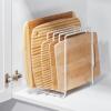 image:imagemDesign Pot Lid and Pan Rack  Metal Wire Rack for Cabinets Pantries or Kitchen Surfaces  Freestanding Pan Stand with 5 Slots for Pans Pots Lids and Crockery  Dark GreyWhite