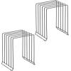 image:imagemDesign Pot Lid and Pan Rack  Metal Wire Rack for Cabinets Pantries or Kitchen Surfaces  Freestanding Pan Stand with 5 Slots for Pans Pots Lids and Crockery  Dark GreyGraphite Gray