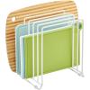 image:imagemDesign Pot Lid and Pan Rack  Metal Wire Rack for Cabinets Pantries or Kitchen Surfaces  Freestanding Pan Stand with 5 Slots for Pans Pots Lids and Crockery  Dark GreyWhite