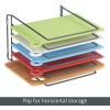 image:imagemDesign Pot Lid and Pan Rack  Metal Wire Rack for Cabinets Pantries or Kitchen Surfaces  Freestanding Pan Stand with 5 Slots for Pans Pots Lids and Crockery  Dark GreyGraphite Gray
