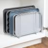 image:imagemDesign Pot Lid and Pan Rack  Metal Wire Rack for Cabinets Pantries or Kitchen Surfaces  Freestanding Pan Stand with 5 Slots for Pans Pots Lids and Crockery  Dark GreyChrome