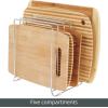 image:imagemDesign Pot Lid and Pan Rack  Metal Wire Rack for Cabinets Pantries or Kitchen Surfaces  Freestanding Pan Stand with 5 Slots for Pans Pots Lids and Crockery  Dark GreyChrome