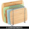 image:imagemDesign Pot Lid and Pan Rack  Metal Wire Rack for Cabinets Pantries or Kitchen Surfaces  Freestanding Pan Stand with 5 Slots for Pans Pots Lids and Crockery  Dark GreyGraphite Gray