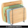 image:imagemDesign Pot Lid and Pan Rack  Metal Wire Rack for Cabinets Pantries or Kitchen Surfaces  Freestanding Pan Stand with 5 Slots for Pans Pots Lids and Crockery  Dark GreyBlack