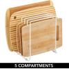 image:imagemDesign Pot Lid and Pan Rack  Metal Wire Rack for Cabinets Pantries or Kitchen Surfaces  Freestanding Pan Stand with 5 Slots for Pans Pots Lids and Crockery  Dark GreyWhite