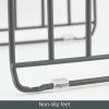 image:imagemDesign Pot Lid and Pan Rack  Metal Wire Rack for Cabinets Pantries or Kitchen Surfaces  Freestanding Pan Stand with 5 Slots for Pans Pots Lids and Crockery  Dark GreyGraphite Gray