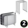 image:imagemDesign Pot Lid and Pan Rack  Metal Wire Rack for Cabinets Pantries or Kitchen Surfaces  Freestanding Pan Stand with 5 Slots for Pans Pots Lids and Crockery  Dark GreyGraphite Gray