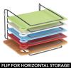 image:imagemDesign Pot Lid and Pan Rack  Metal Wire Rack for Cabinets Pantries or Kitchen Surfaces  Freestanding Pan Stand with 5 Slots for Pans Pots Lids and Crockery  Dark GreyGraphite Gray