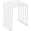 image:imagemDesign Pot Lid and Pan Rack  Metal Wire Rack for Cabinets Pantries or Kitchen Surfaces  Freestanding Pan Stand with 5 Slots for Pans Pots Lids and Crockery  Dark GreyWhite