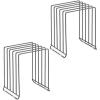 image:imagemDesign Pot Lid and Pan Rack  Metal Wire Rack for Cabinets Pantries or Kitchen Surfaces  Freestanding Pan Stand with 5 Slots for Pans Pots Lids and Crockery  Dark GreyGraphite Gray