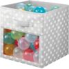 image:imagemDesign Fabric NurseryPlayroom Closet Storage Organizer Bin Box with Front HandleWindow for Cube Furniture Shelving Units Hold Toys Clothes Diapers Bibs Jane Collection 4 Pack Navy BlueWhiteGreyWhite Polka Dot