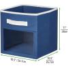 image:imagemDesign Fabric NurseryPlayroom Closet Storage Organizer Bin Box with Front HandleWindow for Cube Furniture Shelving Units Hold Toys Clothes Diapers Bibs Jane Collection 4 Pack Navy BlueWhiteNavyWhite