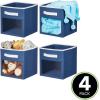 image:imagemDesign Fabric NurseryPlayroom Closet Storage Organizer Bin Box with Front HandleWindow for Cube Furniture Shelving Units Hold Toys Clothes Diapers Bibs Jane Collection 4 Pack Navy BlueWhiteNavyWhite