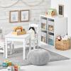 image:imagemDesign Fabric NurseryPlayroom Closet Storage Organizer Bin Box with Front HandleWindow for Cube Furniture Shelving Units Hold Toys Clothes Diapers Bibs Jane Collection 4 Pack Navy BlueWhiteGreyWhite Polka Dot