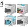 image:imagemDesign Fabric NurseryPlayroom Closet Storage Organizer Bin Box with Front HandleWindow for Cube Furniture Shelving Units Hold Toys Clothes Diapers Bibs Jane Collection 4 Pack Navy BlueWhiteGreyWhite Polka Dot