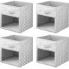 image:imagemDesign Fabric NurseryPlayroom Closet Storage Organizer Bin Box with Front HandleWindow for Cube Furniture Shelving Units Hold Toys Clothes Diapers Bibs Jane Collection 4 Pack Navy BlueWhiteGreyWhite Polka Dot