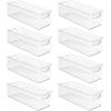 image:imagemDesign Plastic Video Game and DVD Storage Organizer  Game and Movie Disc Holder Bin with Handles for Home Media Console Stand and Closet Shelf  Ligne Collection  8 Pack  Smoke GrayClear