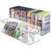 image:imagemDesign Plastic Video Game and DVD Storage Organizer  Game and Movie Disc Holder Bin with Handles for Home Media Console Stand and Closet Shelf  Ligne Collection  8 Pack  Smoke GrayClear