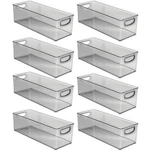 image:imagemDesign Plastic Video Game and DVD Storage Organizer  Game and Movie Disc Holder Bin with Handles for Home Media Console Stand and Closet Shelf  Ligne Collection  8 Pack  Smoke GraySmoke Gray
