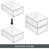 image:imagemDesign Plastic Stackable Bathroom Storage Organizer Bin Containers with Front Pull Drawer for Bathroom Countertop Vanity Closet Shelves  Holder for Accessories Lumiere Collection Set of 3 Clear8 x 12 x 4 Pack of 8