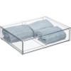 image:imagemDesign Plastic Stackable Bathroom Storage Organizer Bin Containers with Front Pull Drawer for Bathroom Countertop Vanity Closet Shelves  Holder for Accessories Lumiere Collection Set of 3 Clear12 x 16 x 4 Pack of 2