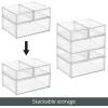 image:imagemDesign Plastic Stackable Bathroom Storage Organizer Bin Containers with Front Pull Drawer for Bathroom Countertop Vanity Closet Shelves  Holder for Accessories Lumiere Collection Set of 3 ClearMixed Sizes Pack of 3