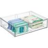 image:imagemDesign Plastic Stackable Bathroom Storage Organizer Bin Containers with Front Pull Drawer for Bathroom Countertop Vanity Closet Shelves  Holder for Accessories Lumiere Collection Set of 3 Clear12 x 16 x 4 Pack of 1