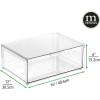 image:imagemDesign Plastic Stackable Bathroom Storage Organizer Bin Containers with Front Pull Drawer for Bathroom Countertop Vanity Closet Shelves  Holder for Accessories Lumiere Collection Set of 3 Clear16 x 12 x 6 Pack of 1