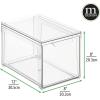 image:imagemDesign Plastic Stackable Bathroom Storage Organizer Bin Containers with Front Pull Drawer for Bathroom Countertop Vanity Closet Shelves  Holder for Accessories Lumiere Collection Set of 3 Clear12 x 8 x 8 Pack of 8