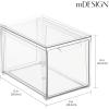 image:imagemDesign Plastic Stackable Bathroom Storage Organizer Bin Containers with Front Pull Drawer for Bathroom Countertop Vanity Closet Shelves  Holder for Accessories Lumiere Collection Set of 3 Clear8 x 12 x 8 Pack of 4