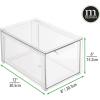 image:imagemDesign Plastic Stackable Bathroom Storage Organizer Bin Containers with Front Pull Drawer for Bathroom Countertop Vanity Closet Shelves  Holder for Accessories Lumiere Collection Set of 3 Clear8 x 12 x 6 Pack of 8